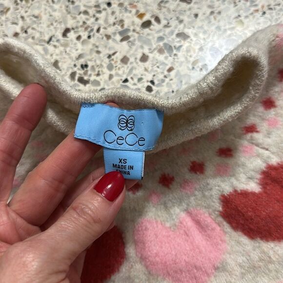 Cece heart love Fair isle mock neck sweater XS - Picture 4 of 6